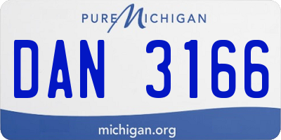 MI license plate DAN3166