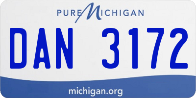 MI license plate DAN3172