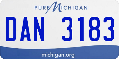 MI license plate DAN3183