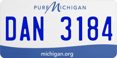 MI license plate DAN3184