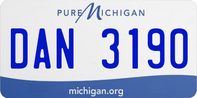MI license plate DAN3190