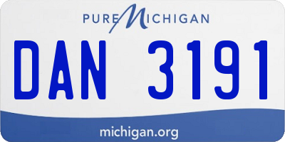 MI license plate DAN3191