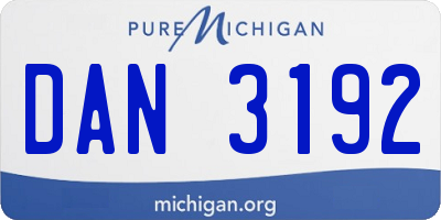MI license plate DAN3192