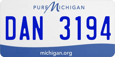 MI license plate DAN3194