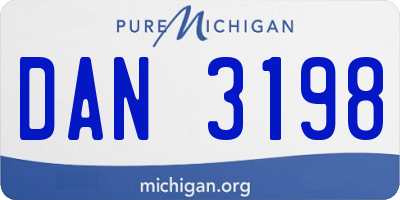 MI license plate DAN3198