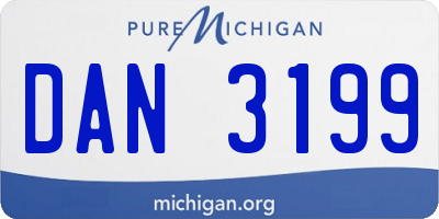 MI license plate DAN3199