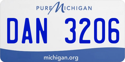 MI license plate DAN3206