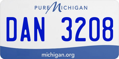 MI license plate DAN3208