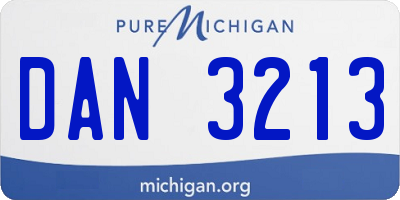MI license plate DAN3213