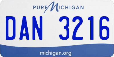 MI license plate DAN3216