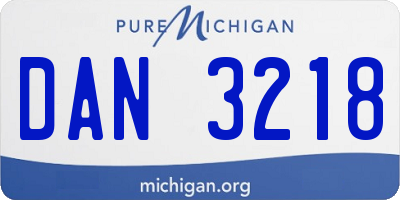 MI license plate DAN3218