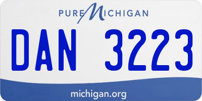 MI license plate DAN3223