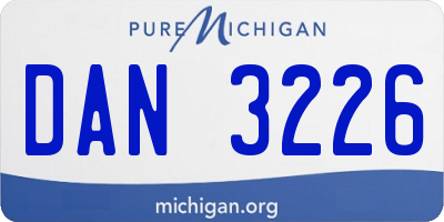 MI license plate DAN3226