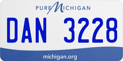 MI license plate DAN3228