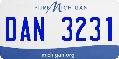 MI license plate DAN3231