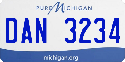 MI license plate DAN3234
