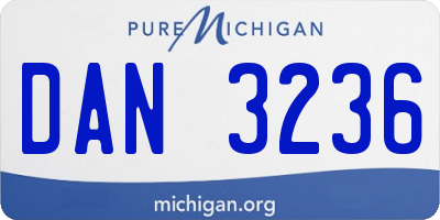 MI license plate DAN3236