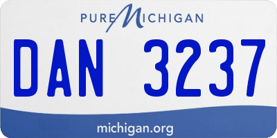 MI license plate DAN3237