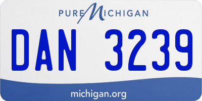 MI license plate DAN3239