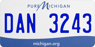 MI license plate DAN3243