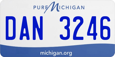 MI license plate DAN3246