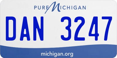 MI license plate DAN3247