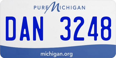 MI license plate DAN3248