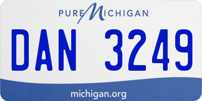 MI license plate DAN3249