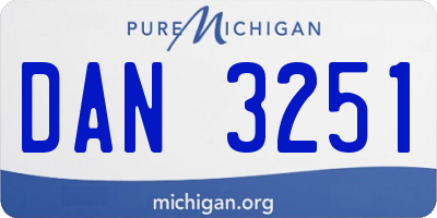 MI license plate DAN3251
