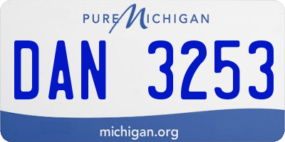 MI license plate DAN3253