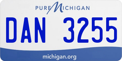 MI license plate DAN3255