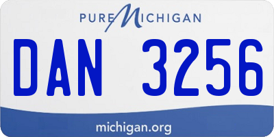 MI license plate DAN3256