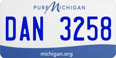 MI license plate DAN3258
