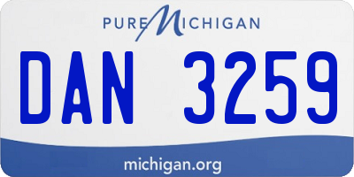 MI license plate DAN3259