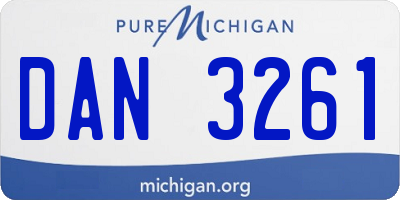 MI license plate DAN3261