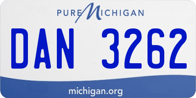 MI license plate DAN3262