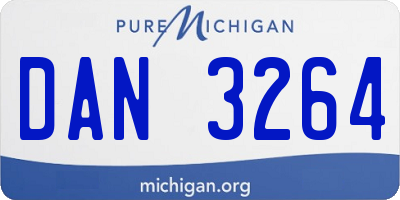 MI license plate DAN3264