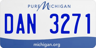 MI license plate DAN3271