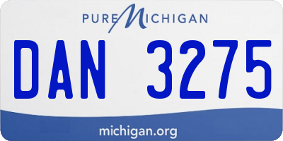 MI license plate DAN3275