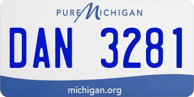 MI license plate DAN3281