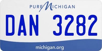 MI license plate DAN3282