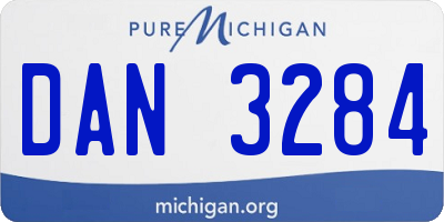 MI license plate DAN3284