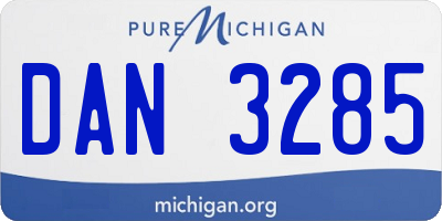 MI license plate DAN3285