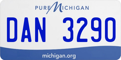MI license plate DAN3290