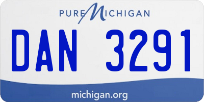 MI license plate DAN3291