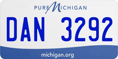MI license plate DAN3292