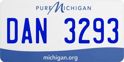 MI license plate DAN3293
