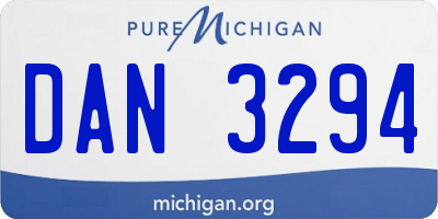 MI license plate DAN3294