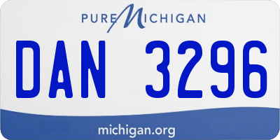 MI license plate DAN3296