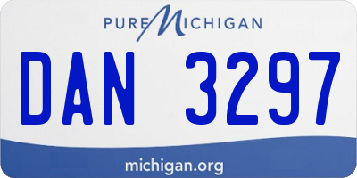 MI license plate DAN3297